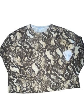 CeCe Snakeskin Python Print Crewneck Sweater - Size Medium - NWT